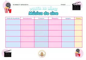 Vista previa - Hojas de trabajo - FICHA PUNTA AL LÁPIZ "MÚSICA DE CINE" - Portada