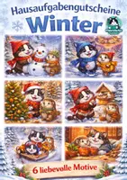 Vorschau - Anderer Materialtyp - Hausaufgabengutscheine Winter – 6 Motive mit Kater Julius | Weihnachten, Fasching & Co. | Grundschule | Belohnungssystem - Deckblatt