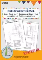 Vorschau - Arbeitsblätter - Atombau & PSE – Kreuzworträtsel Chemie - Deckblatt