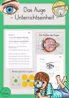Vorschau - Stundenentwürfe - Auge Sehsinn Sehen fünf Sinne Unterrichtseinheit - Deckblatt