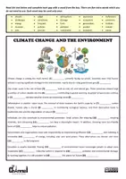 anteprima - Esercizi - CLIMATE CHANGE AND THE ENVIRONMENT – Text with 20 Gaps - Pagina 1