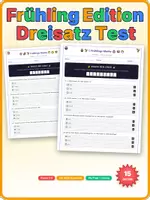 Vorschau - Arbeitsblätter - Dreisatz Test Klasse 5: Frühling Edition (No Prep) + Lösung - Deckblatt