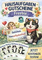 Vorschau - Anderer Materialtyp - Hausaufgabengutschein Freebie Grundschule – 2 Motive | kostenlos - Deckblatt
