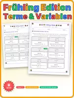 Vorschau - Arbeitsblätter - Terme & Variablen Klasse 7 | Kettenreaktion Frühlings - Deckblatt