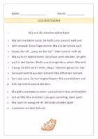 Vorschau - Arbeitsblätter - Leseverständnis_1. und 2. Klasse - Deckblatt
