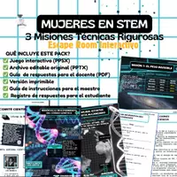 Vista previa - Hojas de trabajo - Mujeres en STEM secundaria | interactivo ciencias 4º-8º - Portada