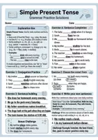 Vorschau - Unterrichtsreihen - Simple Present – Grammar Worksheet for Grade 5/6 (with Answers & Bonus Tasks) - Seite 1