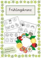 Vorschau - Arbeitsblätter - Frühlingskranz zum ausmalen und basteln - Deckblatt