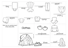 Vorschau - Arbeitsblätter - Faltheft: Clothes (Come In Edition - in s/w und Farbe!) - Seite 3