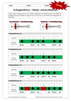 Vorschau - Arbeitsblätter - Ukulele für Anfänger - Schlagrhythmen mit Viertel- und Achtelnoten - Seite 1