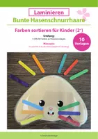 Vorschau - Mal- und Bastelvorlagen - Feinmotorikübung: Hasenschnurrhaare - Farben sortieren für Kinder (2+) - Deckblatt