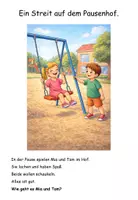 Vorschau - Arbeitsblätter - Bildergeschichte Gefühle. Streit auf dem Pausenhof, Klasse 1/2 - Deckblatt