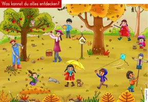 Vorschau - Stationenlernen - Herbst | Wimmelbild | Schreiben - Seite 1