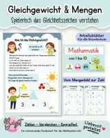 Vorschau - Arbeitsblätter - Kostenlos 1 klasse Rechnen mit der Waage (ZR 10) - Deckblatt