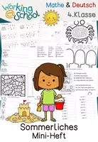 Vorschau - Arbeitsblätter - Sommer | Deutsch | Mathe | Miniheft | Klasse 4 - Deckblatt