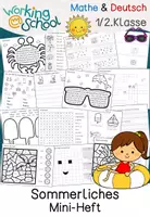 Vorschau - Arbeitsblätter - Sommer | Deutsch Mathe Freiarbeit | Klasse 1-2 - Deckblatt
