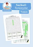 Vorschau - Arbeitsblätter - Suchsel Synonyme: Abwechslungsreiche Nomen (Wortfelder & Wortschatzarbeit) - Deckblatt