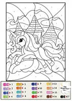 Vorschau - Arbeitsblätter - Zahlen lernen: Malen nach Zahlen (Einhorn-Edition) - Seite 3