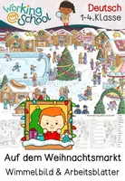 Vorschau - Stationenlernen - Weihnachten | Weihnachtsmarkt | Wimmelbild - Deckblatt