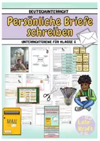 Vorschau - Unterrichtsreihen - Briefe schreiben (Unterrichtsreihe, Klasse 5) - Deckblatt