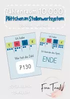 Vorschau - Arbeitsblätter - Plättchen im Stellenwertsystem - Ich habe, wer hat - Zahlenraum 10000 Mathematik - Deckblatt