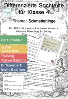 Vorschau - Arbeitsblätter - Schmetterlinge Klasse 4 | Differenzierte Lesetexte mit Nachhaltigkeit, Ökosystem & AFB I–III (mit Lösungen) - Deckblatt