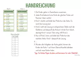 Vorschau - Arbeitsblätter - Partnertraining Präteritum bilden - Partnerarbeit, Zeitformen - Seite 1