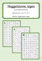 Vorschau - Aufgabenkarten - Muggelsteine legen L O A M I S T (Buchstabeneinführung) - Deckblatt