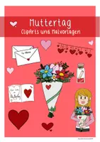 Vorschau - selbst erstellte Cliparts/Grafiken - Muttertag - ClipArts und Ausmalvorlagen - Deckblatt