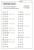 Vorschau - Arbeitsblätter - Mathe Klasse 1: Fehler finden ZR bis 20 - Seite 2