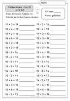 Vorschau - Arbeitsblätter - Mathe Klasse 1: Fehler finden ZR bis 20 - Seite 3