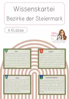 Vorschau - Stationenlernen - Wissenskartei - Bezirke der Steiermark - Deckblatt