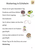 Vorschau - Arbeitsblätter - Muttertag Blumenstrauß im Herz - Eine Bastelgeschichte - Seite 1