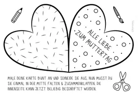 Vorschau - Arbeitsblätter - Muttertags Karten Ausmalen & Basteln - Kunst für den Muttertag - Seite 2