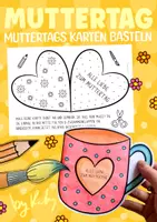 Vorschau - Arbeitsblätter - Muttertags Karten Ausmalen & Basteln - Kunst für den Muttertag - Deckblatt