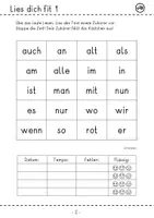 Vorschau - Arbeitsblätter - Lautes Lesen üben mit dem Bücherwurm für die 1. Klasse - Seite 3