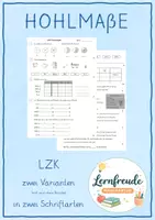 Vorschau - Arbeitsblätter - Hohlmaße - Lernzielkontrolle / Test - Deckblatt