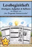 Vorschau - Arbeitsblätter - Lesebegleitheft „Der fliegende Klassenscooter“ – Welttag des Buches 2026 | Mit Lösungen | Klasse 4–6 - Deckblatt
