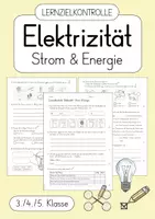 Vorschau - Test - Elektrizität - Strom & Energie: Lernzielkontrolle / Test (differenzierte Varianten) - Deckblatt