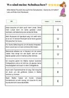 Vorschau - Arbeitsblätter - Schulsachen Lesespaziergang differenziert A1.1 DaZ / DaF - Seite 1