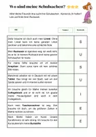 Vorschau - Arbeitsblätter - Schulsachen Lesespaziergang differenziert A1.1 DaZ / DaF - Seite 3