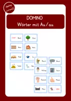 Vorschau - Spiele - Domino Wörter mit Au - Deckblatt