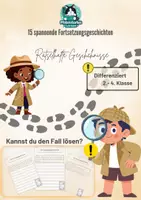 Vorschau - Arbeitsblätter - Fortsetzungsgeschichten Grundschule – Krimigeschichten (differenziert) - Deckblatt