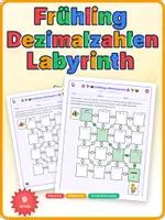 Vorschau - Arbeitsblätter - Dezimalzahlen-Labyrinth Klasse 5-6: Frühling, mit Lösungen! - Deckblatt