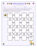 Vorschau - Arbeitsblätter - Dezimalzahlen-Labyrinth: Dezimalmultiplikation Frühling - Seite 1