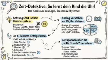 Vorschau - Unterrichtsreihen - Die Uhrzeit lernen: Großes Arbeitsheft (Analog & Digital) - Deckblatt