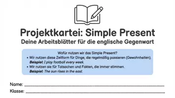 Vorschau - Unterrichtsreihen - Simple Present komplett – 14 Materialien: Arbeitshefte, Spiele & Spickzettel - Seite 1