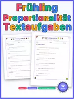 Vorschau - Arbeitsblätter - Proportionalität: Textaufgaben Klasse 5-6 - Frühling - Deckblatt