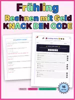 Vorschau - Arbeitsblätter - Euro & Cent im Alltag Textaufgaben Frühling (Klasse 2-4) - Deckblatt