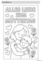 Vorschau - Mal- und Bastelvorlagen - Ausmalbilder Muttertag | Kunst Klasse 1-4 - Seite 3